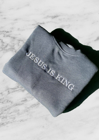 Charcoal Jesus Is King Sweatshirt