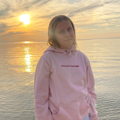 Pink 'you are enough' Hoodie